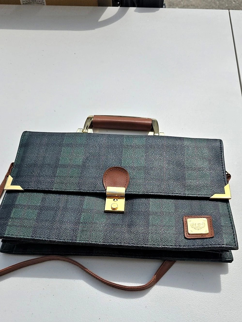 Plaid Shoulder Bag in Green & Black